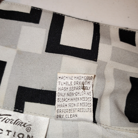 Giorgio Fiorelli Monochrome Square Print Blouse - Picture 4 of 8